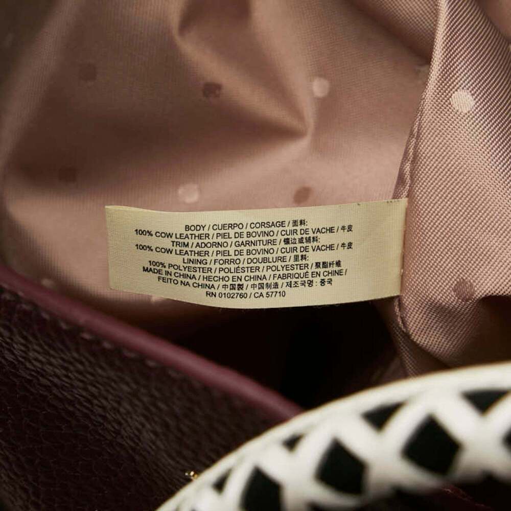 Kate Spade handbag tote bag in wine red, white, and black leather for women. - Picture 8 of 9